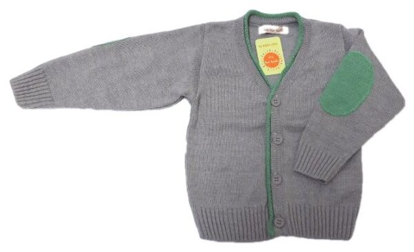 Jacheta tricotata baieti  ANDREI 1-4 ani, gri/verde