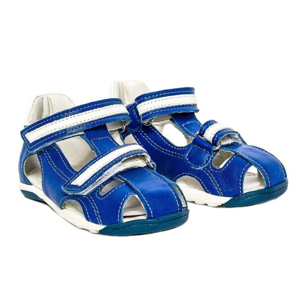Sandale copii MARIO blu cu alb, talpa ultraflexibila