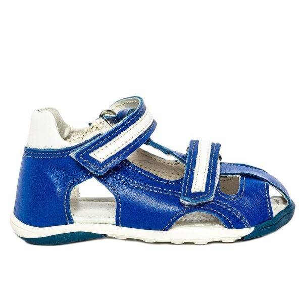 Sandale copii MARIO blu cu alb, talpa ultraflexibila