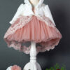 Rochita botez fete maneca lunga cu bolero, MARQUERITTE roz