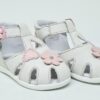 Sandale fete piele naturala GLAMOR alb/roz