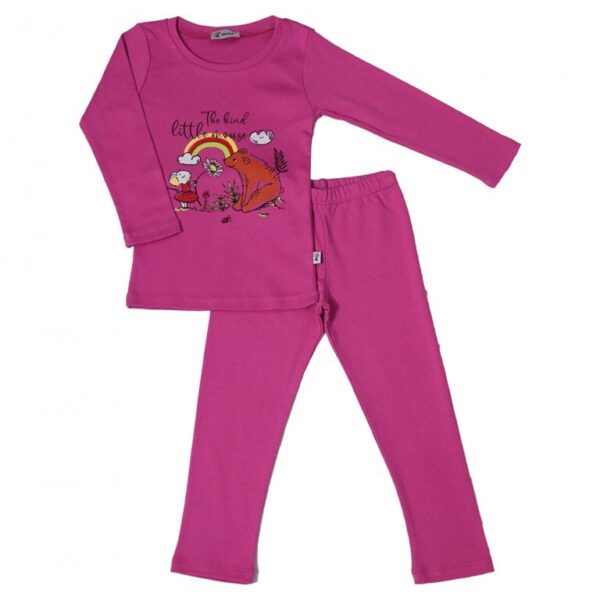 Pijama din bumbac KIND LITTLE MOUSE pink