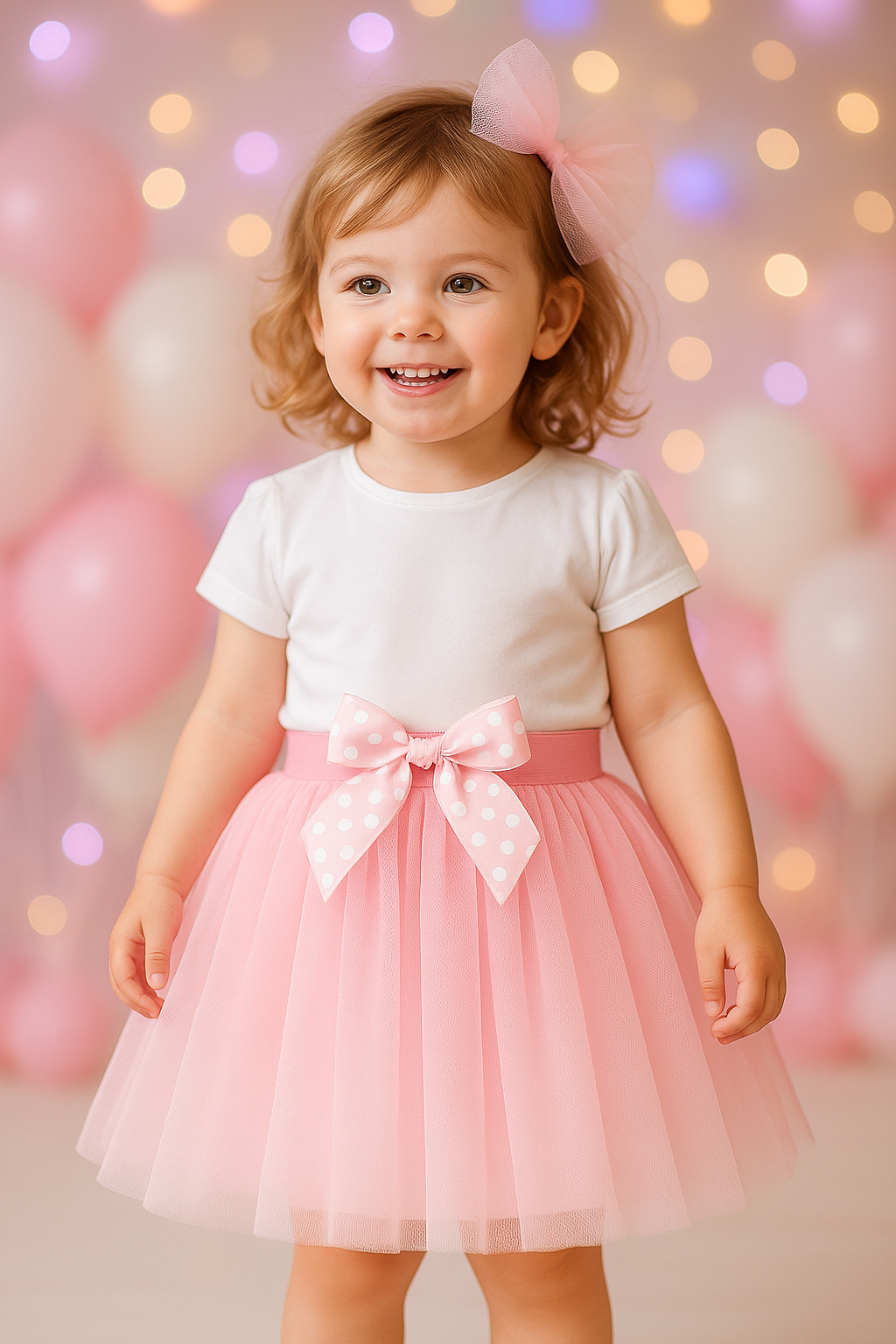 FUSTA TULLE ROZ FETE fetita