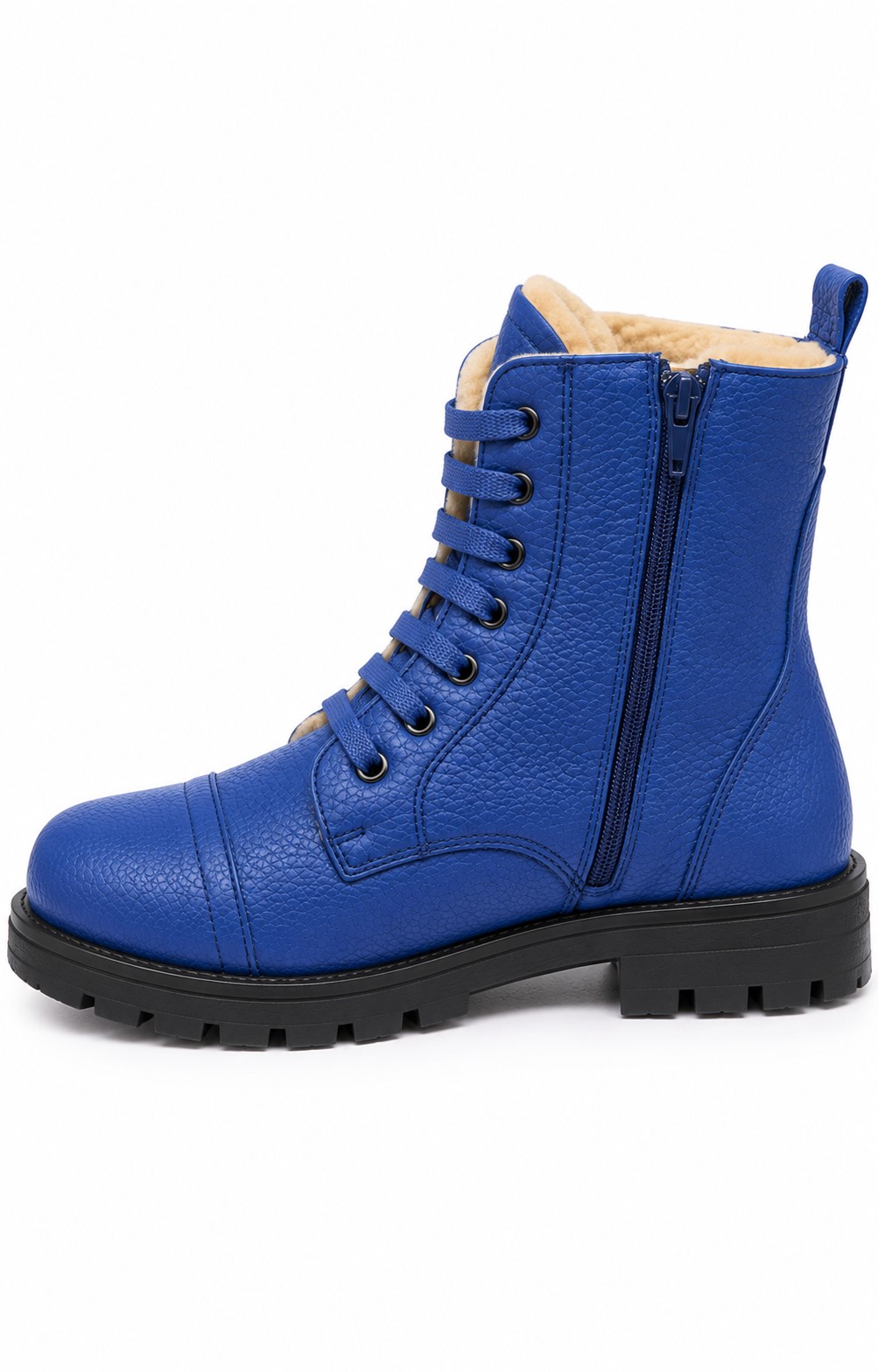 Ghete imblanite baieti piele naturala KING BLUE2