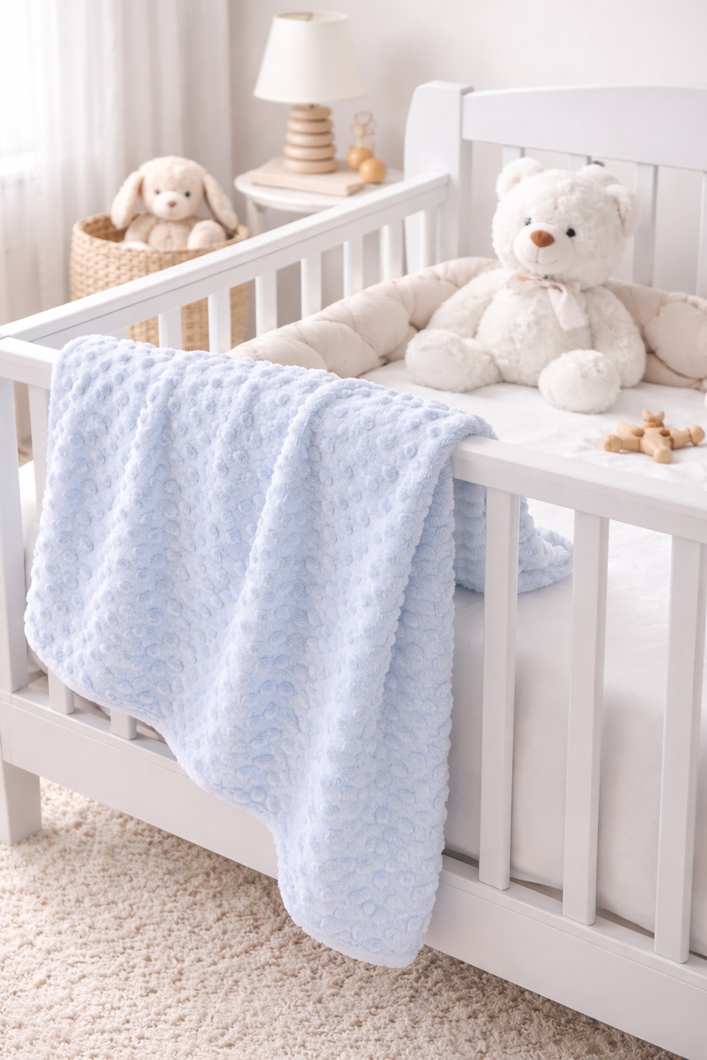 Păturică bebe botez albastru SOFFI 2