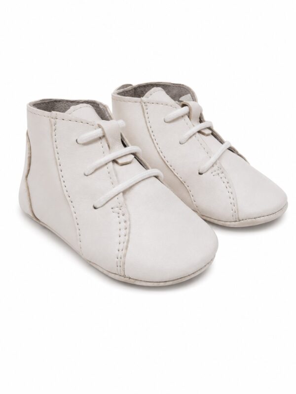 Pantofi bebe piele naturala albi