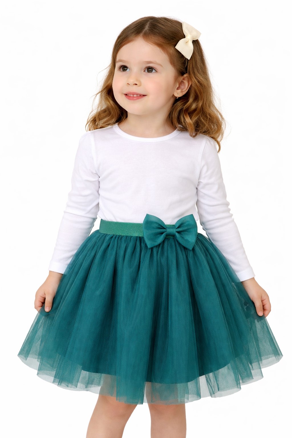fusta tulle fete verde