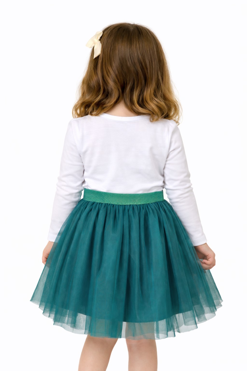 fusta tulle fete verde1