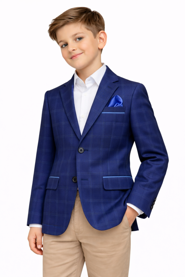 Sacou elegant baieti bleumarin 7-12 ani