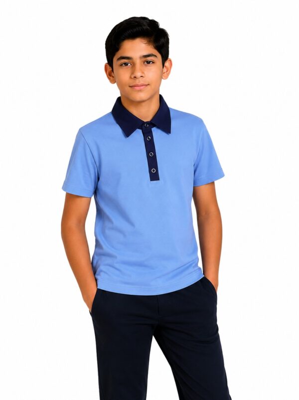 Tricou scoala baieti ROMA albastru contrast