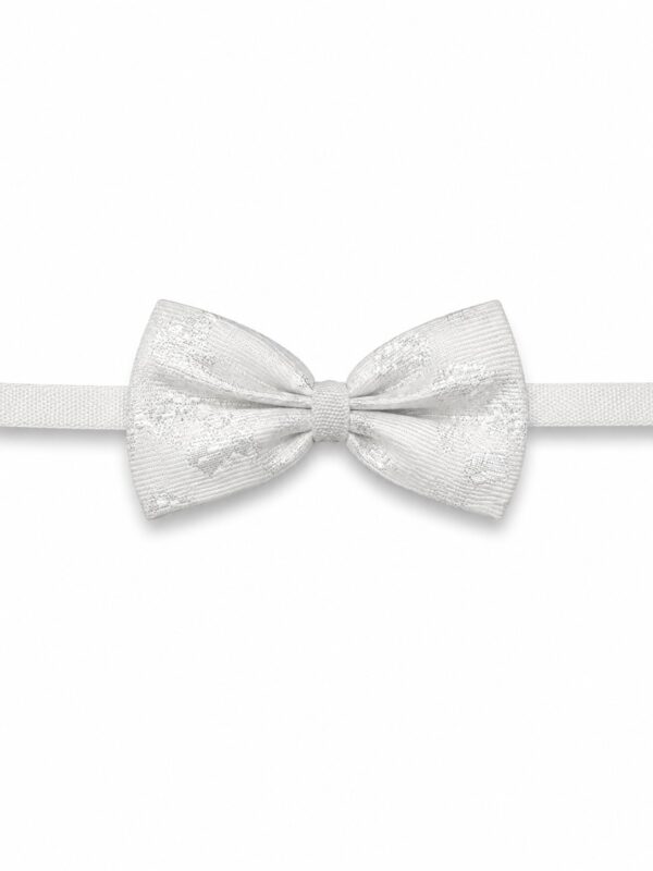 Papion elegant bebe alb argintiu 7 cm