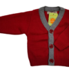 Jacheta tricotata baieti RARES 0-12 luni, rosu/gri