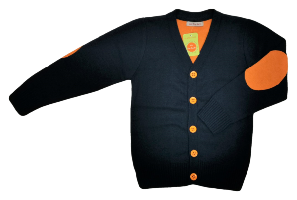 Jacheta tricotata baieti DOREL 5-16 ani, bleumarin/orange