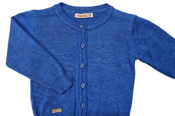 Jacheta tricotata copii MINORA, bleu blug