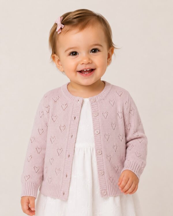 Cardigan tricotat fete MINORA roz