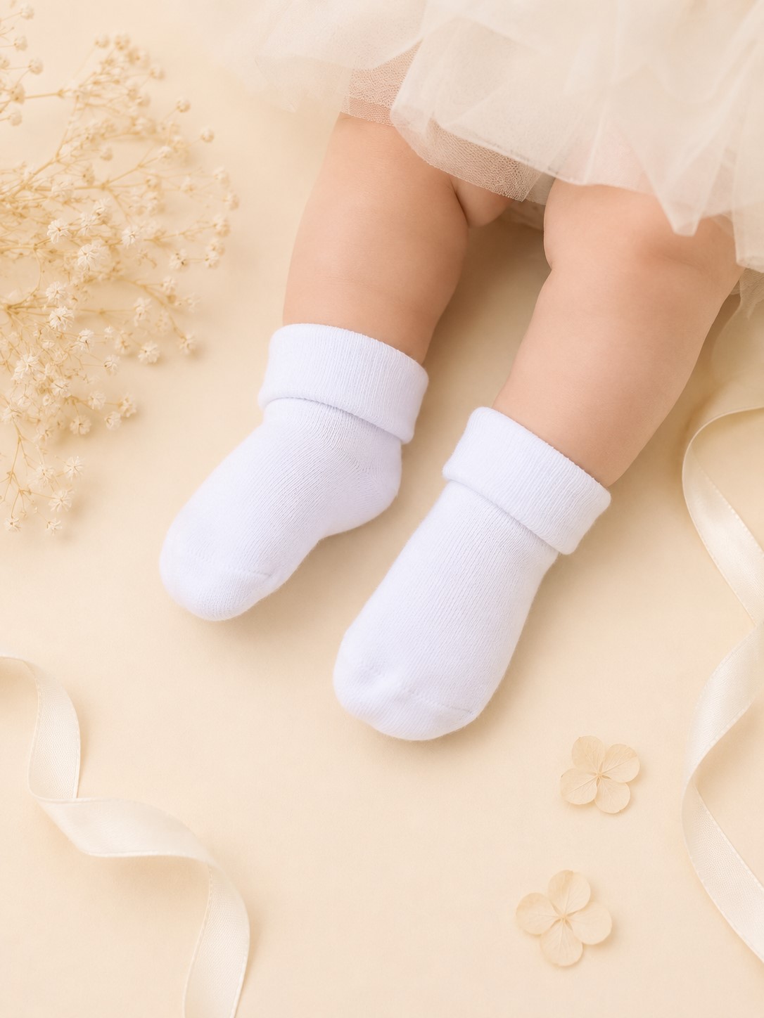 sosete albe bebe fara elastic1