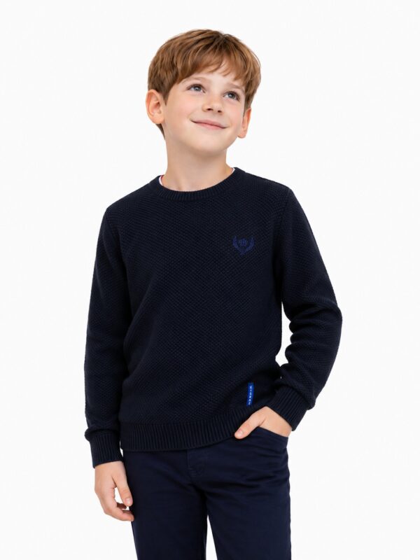 Pulover baieti bleumarin 8-15 ani