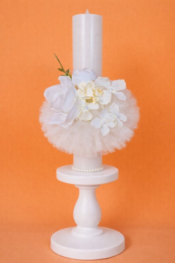 Lumanare botez IVORY Flower