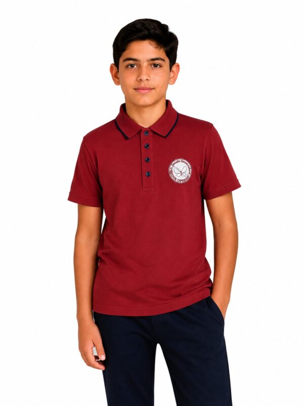 Tricou polo baieti GABRIEL grena emblema