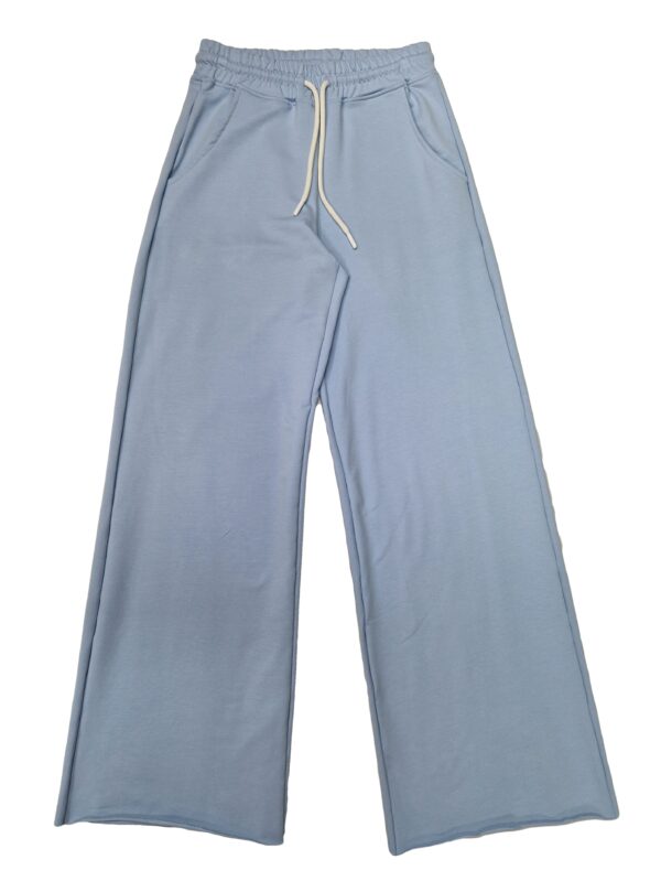Pantaloni evazati dama BUMBAC Bleu