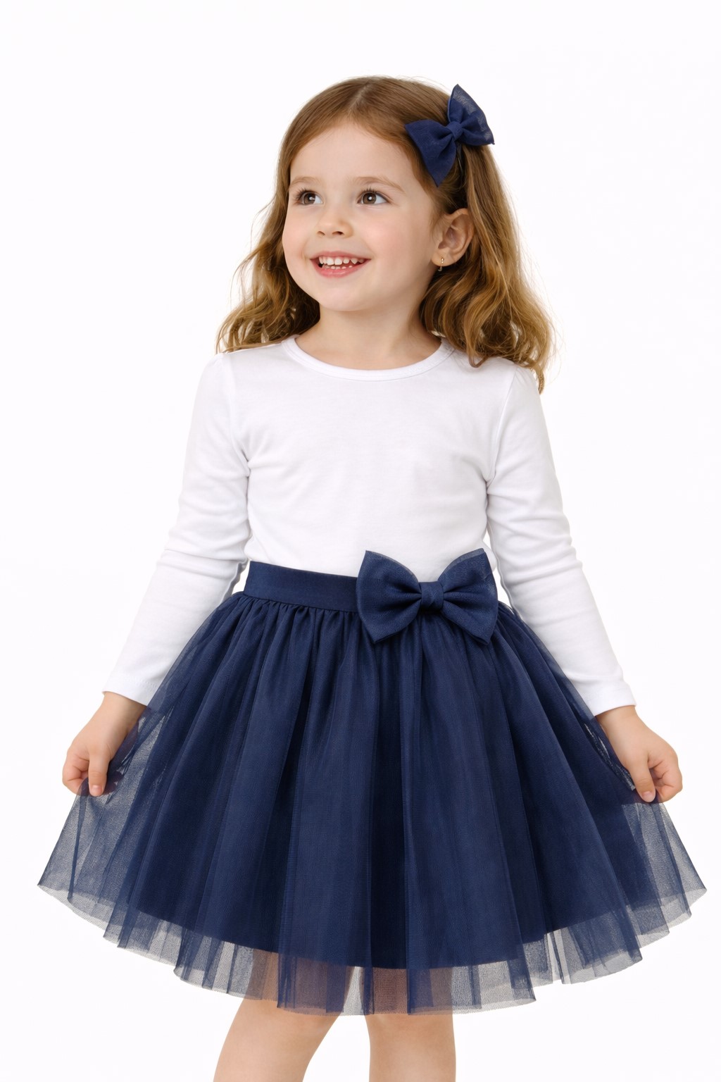 fusta tulle fete bleumarin