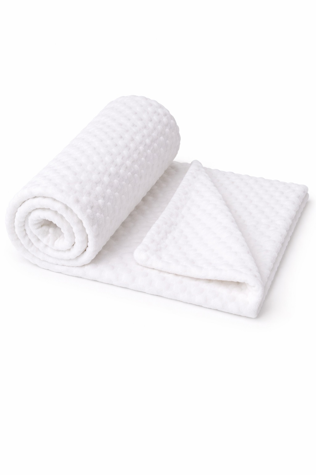 Păturică bebe botez albă SOFFI