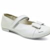 Balerini fete piele naturala LOLA alb