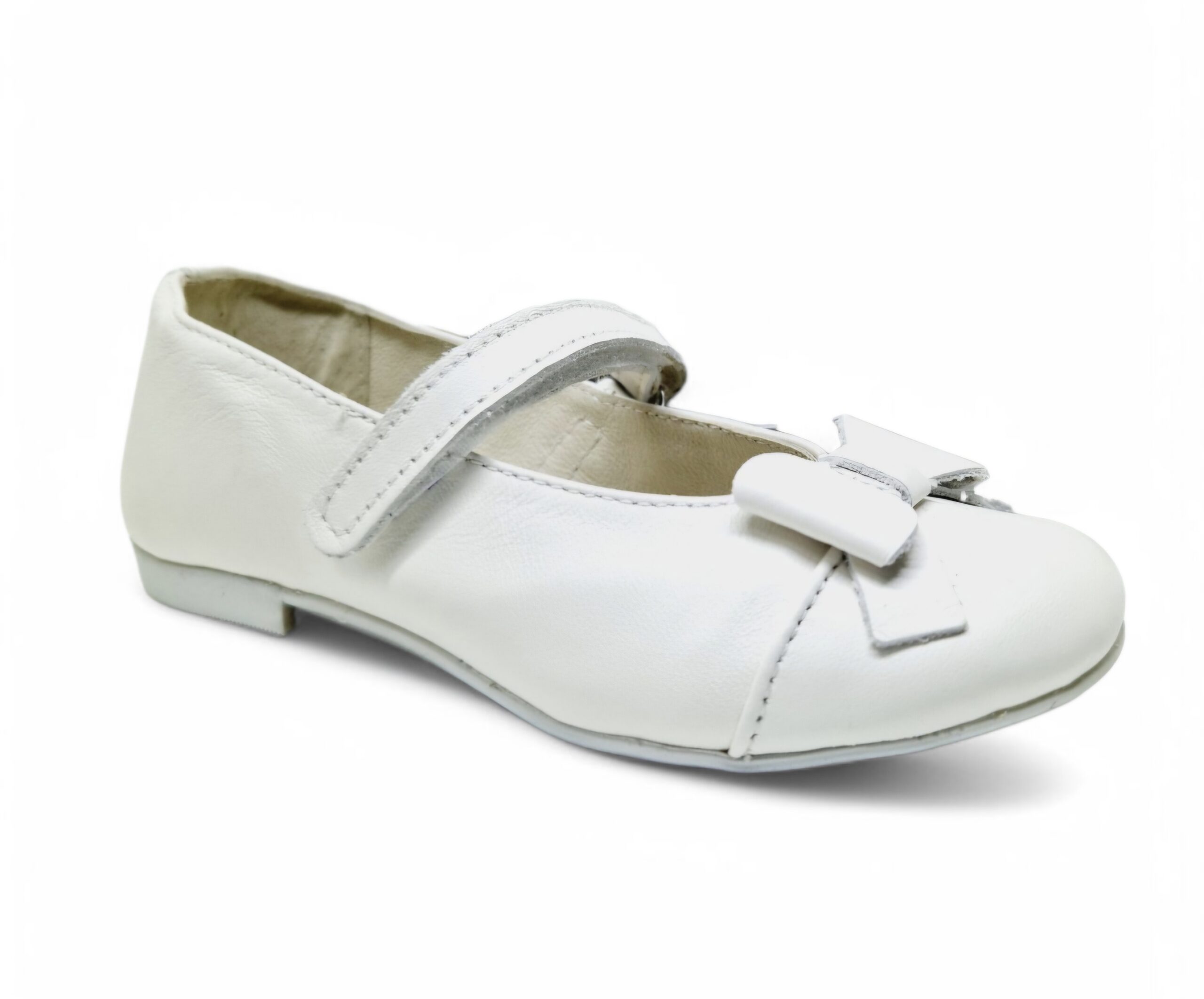 Balerini fete piele naturala LOLA alb