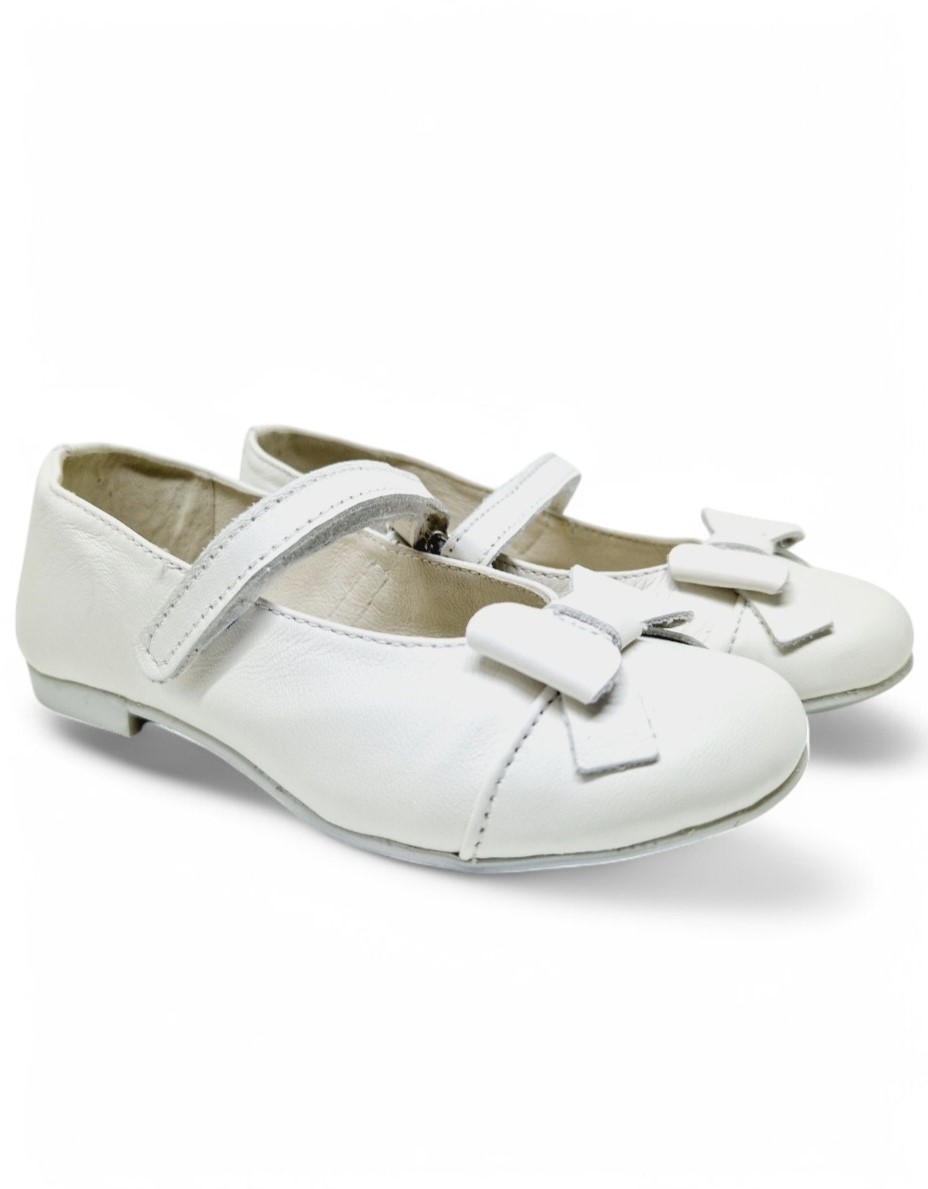 Balerini piele naturala CHERRY alb