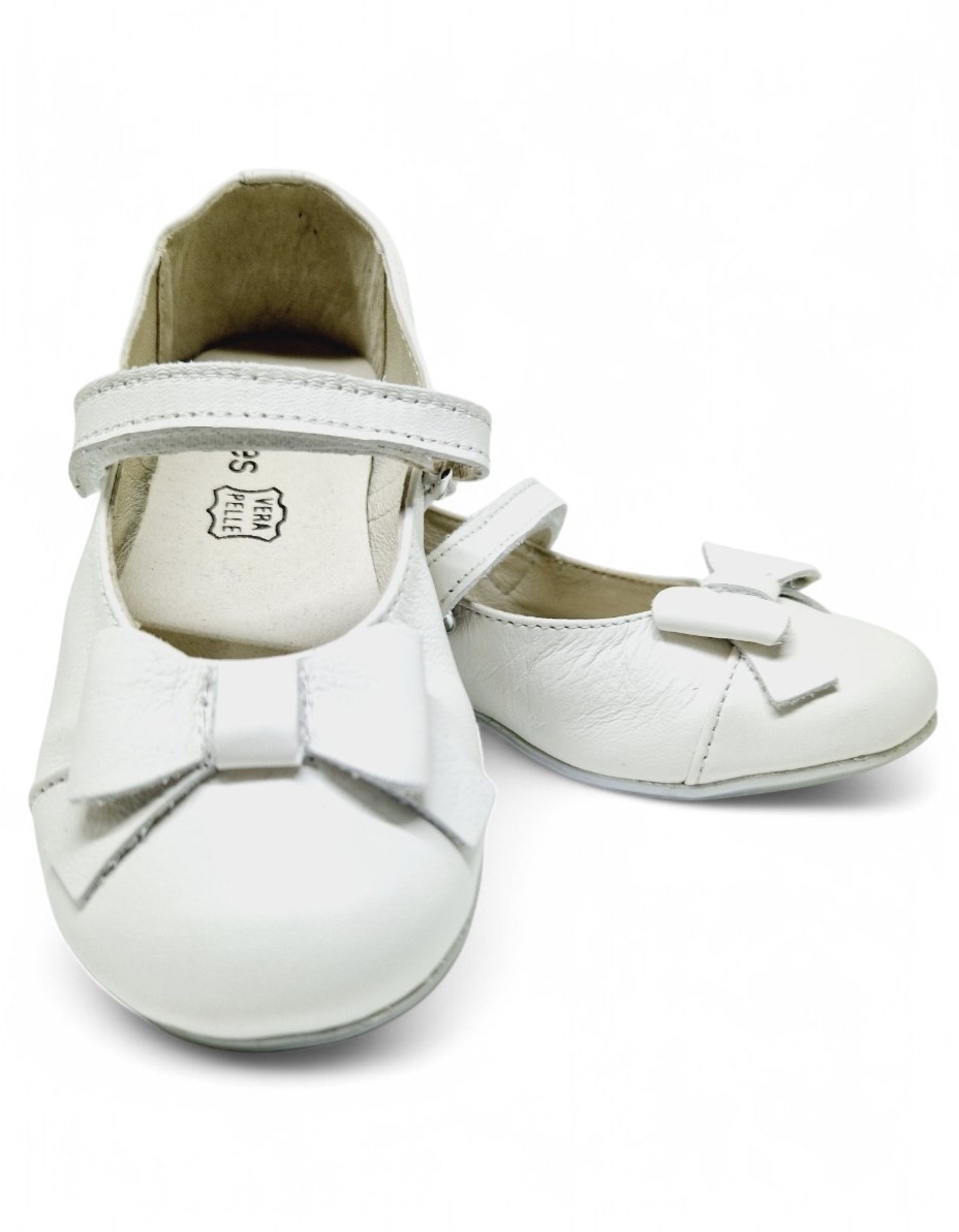 Balerini piele naturala CHERRY alb1