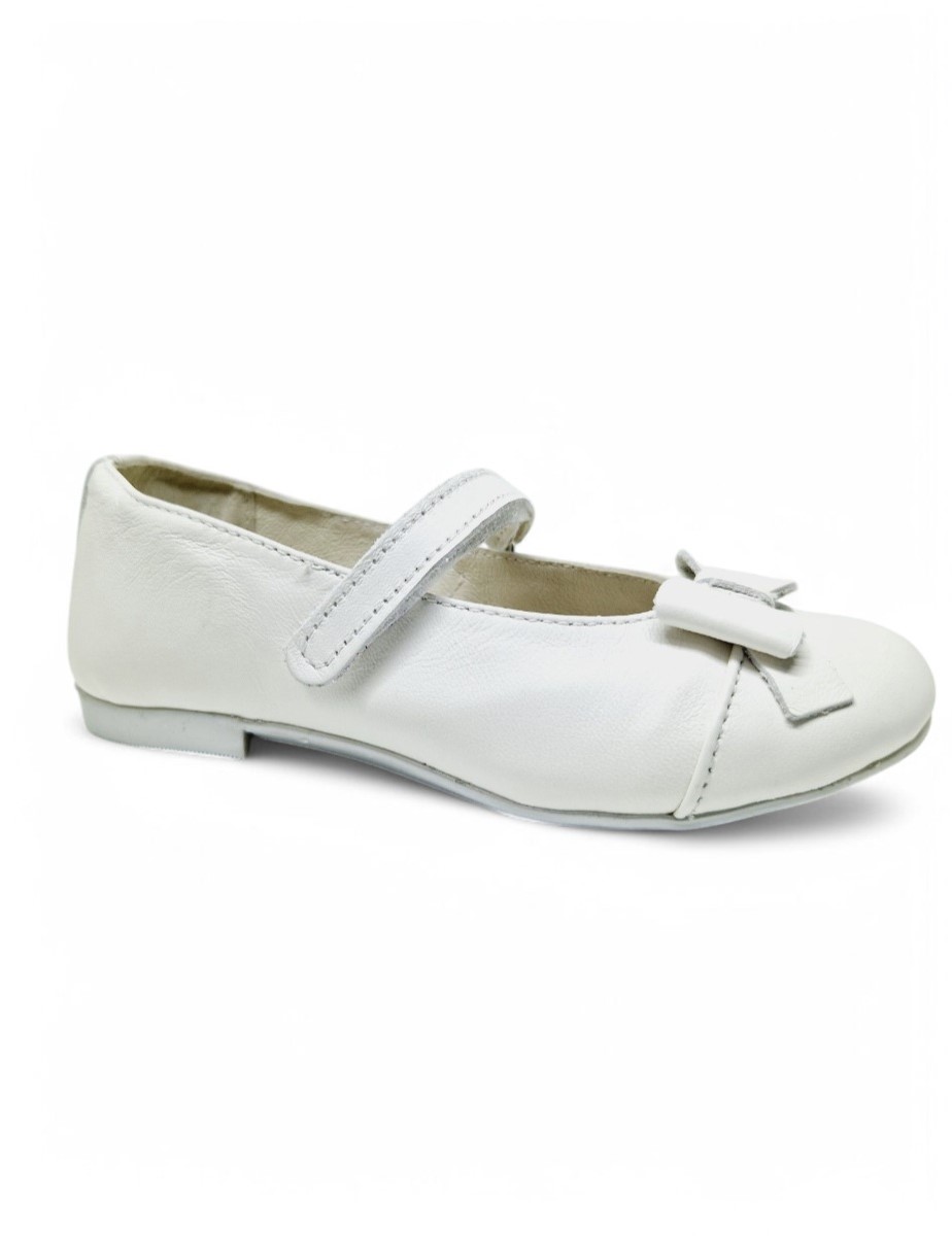 Balerini piele naturala CHERRY alb3
