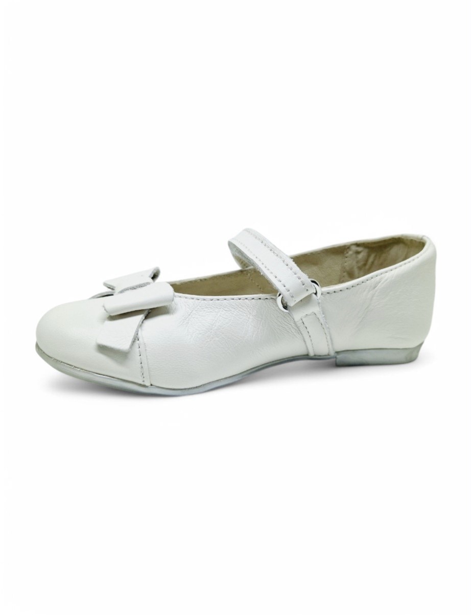 Balerini piele naturala CHERRY alb4