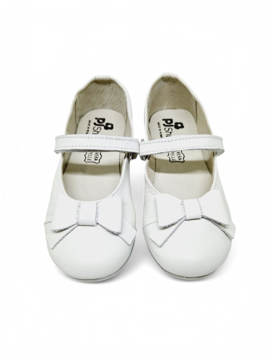 Balerini piele naturala CHERRY alb5
