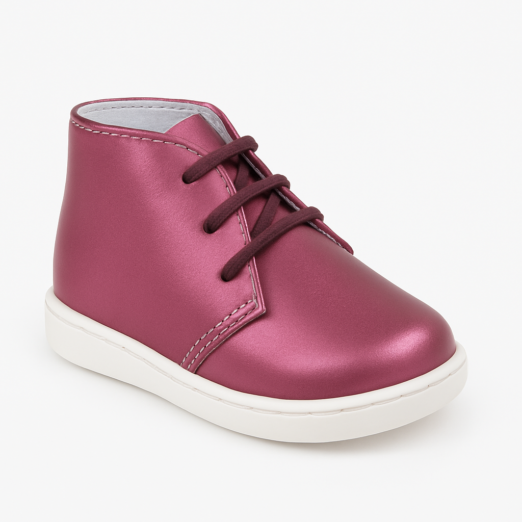 Ghete fete piele naturala, cu talonet MAGENTA SIDEF