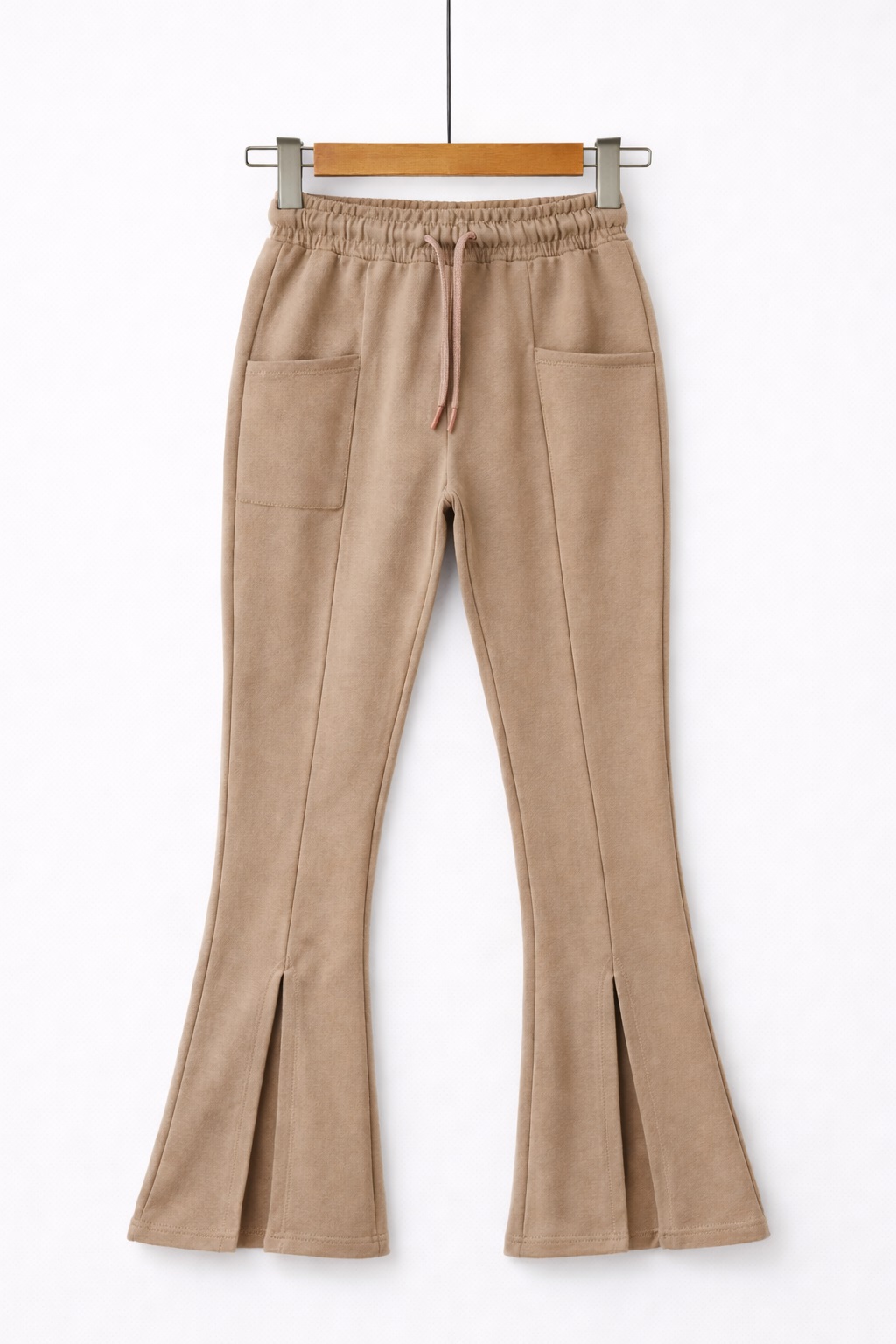 Pantaloni fete evazati GIRL's, bej
