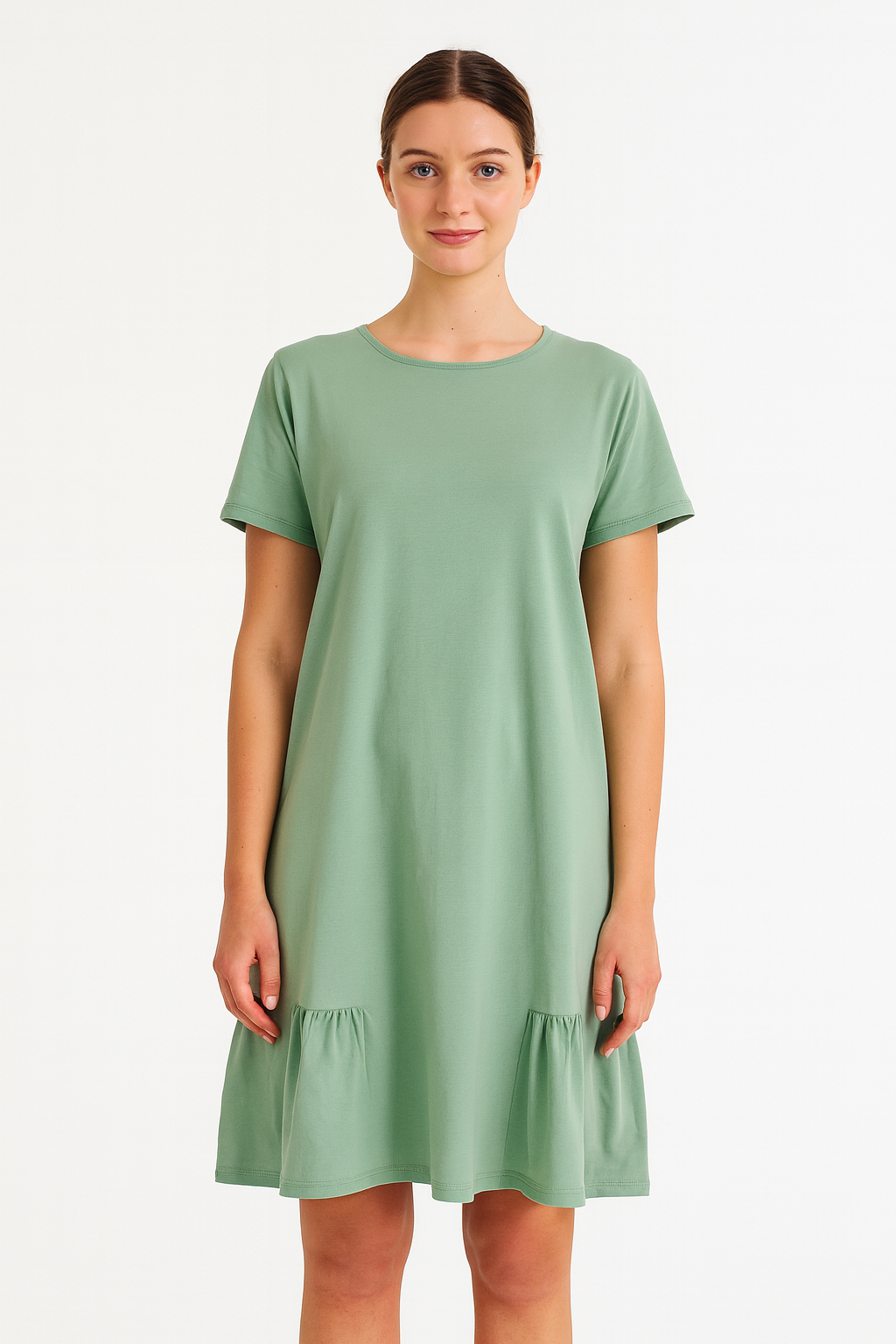 Rochie din bumbac dama AMELIA verde