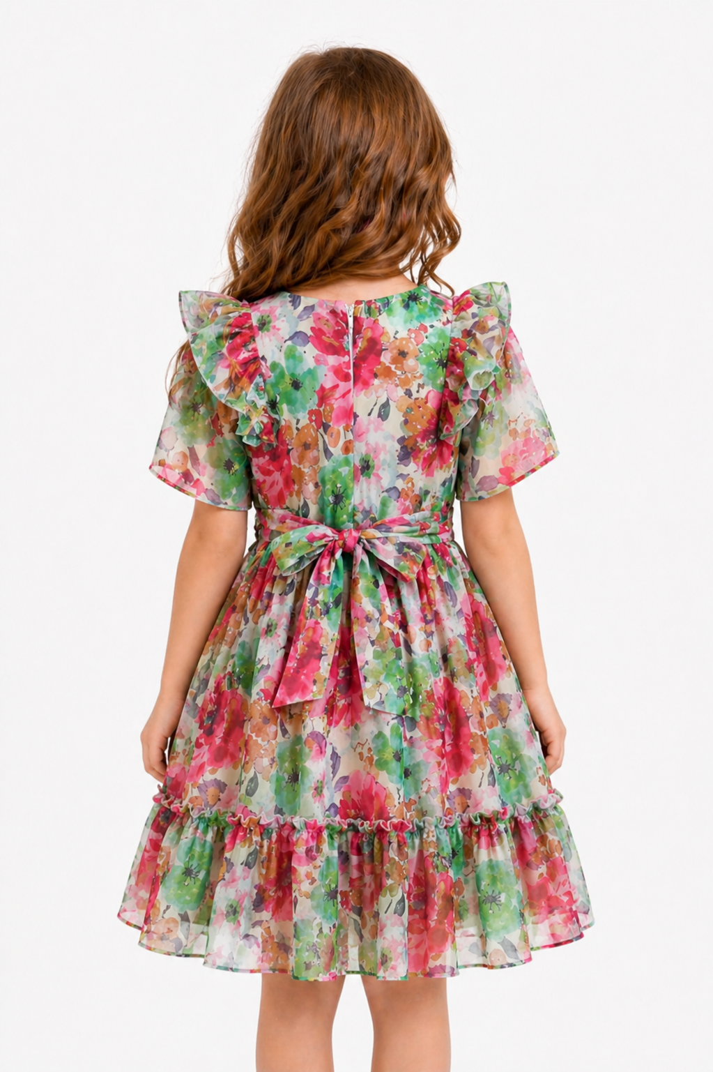Rochie mama-fiica Daria rosu verde1