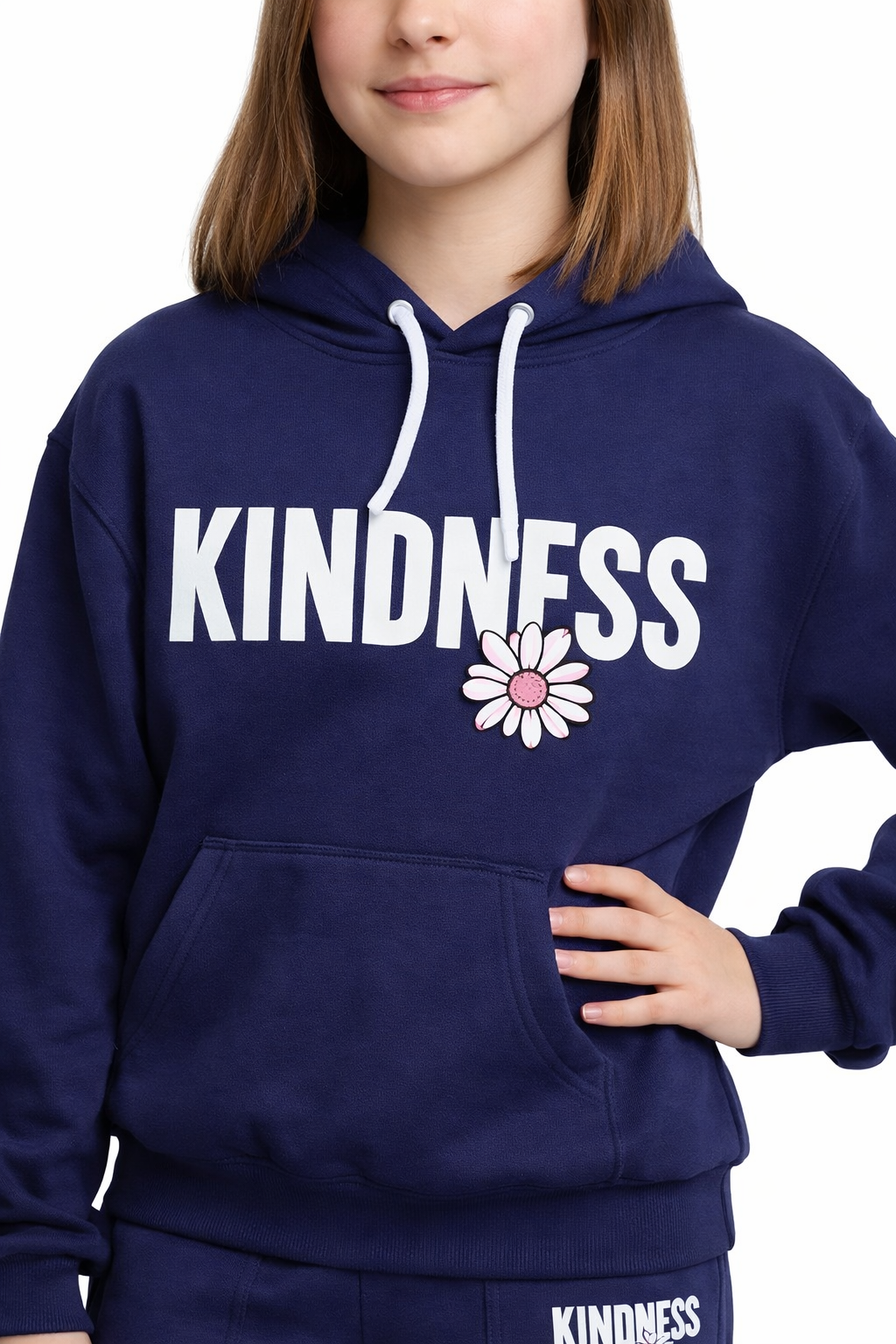 Trening bumbac fete cu pantaloni evazati KINDNESS1
