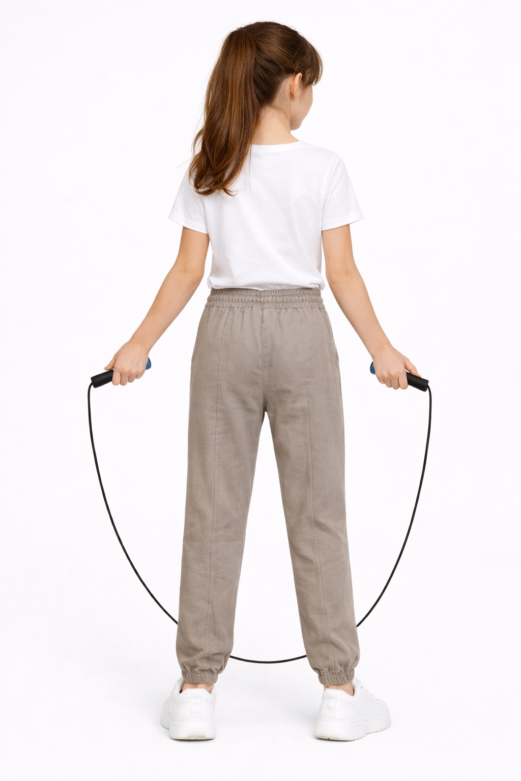 pantaloni sport fete bej 1