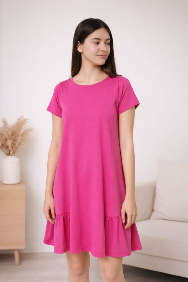 Rochie din bumbac dama AMELIA Ciclamen