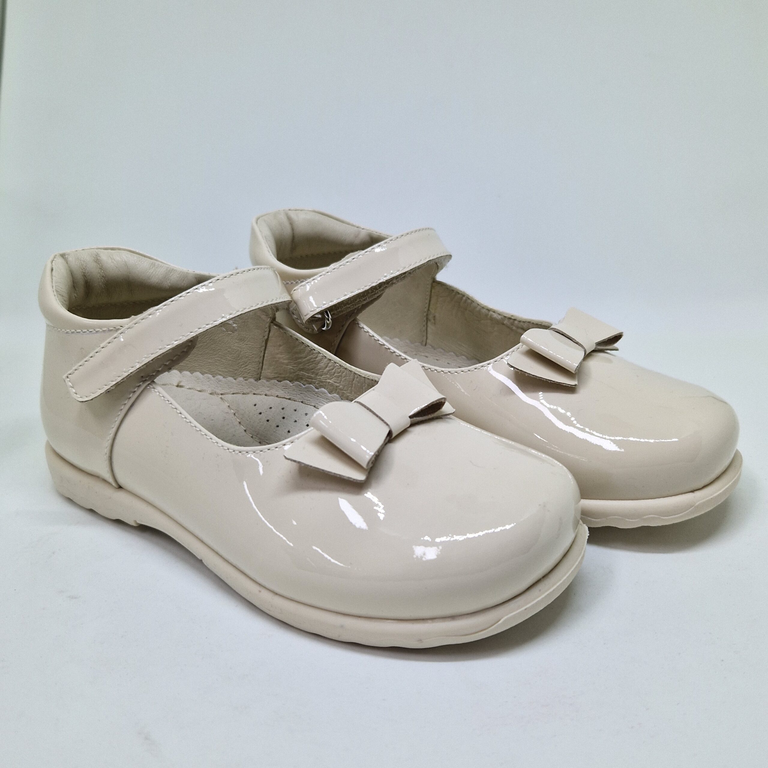 Balerini piele naturala lacuita BAMBY ivory1