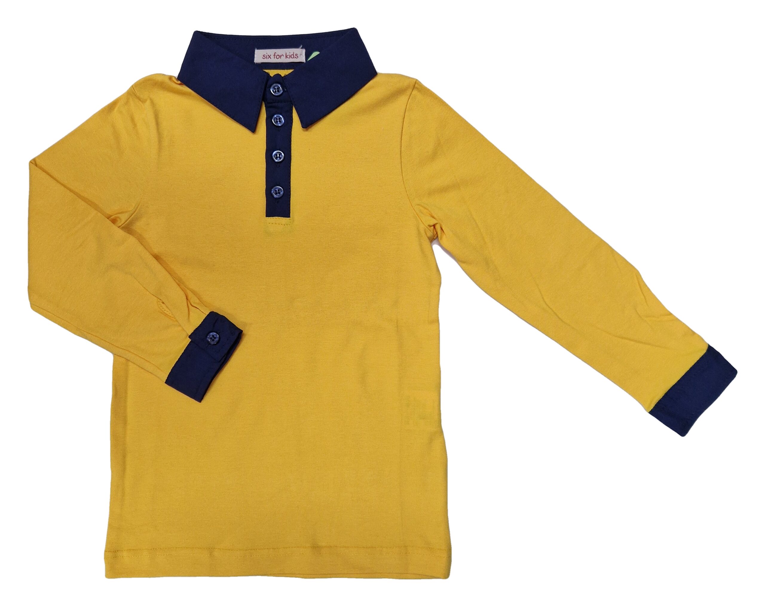 Bluza scoala POLO copii ROMA galben contrast bleumarin