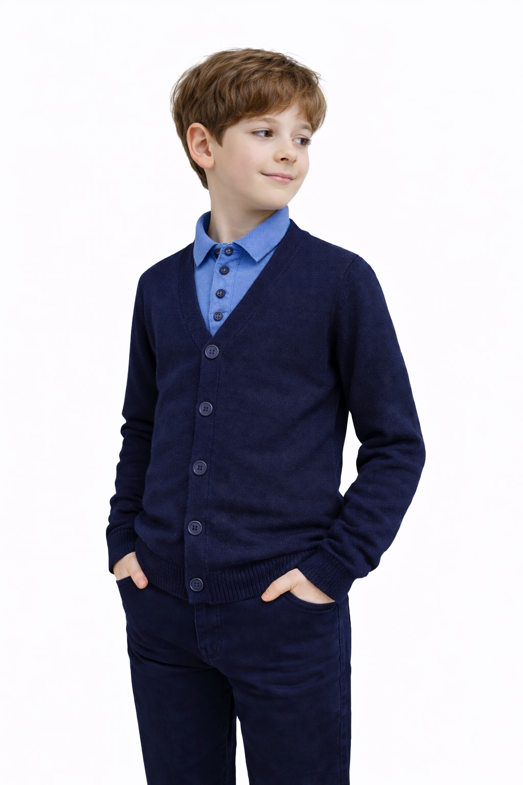 cardigan baieti scoala bleumarin Dorel3