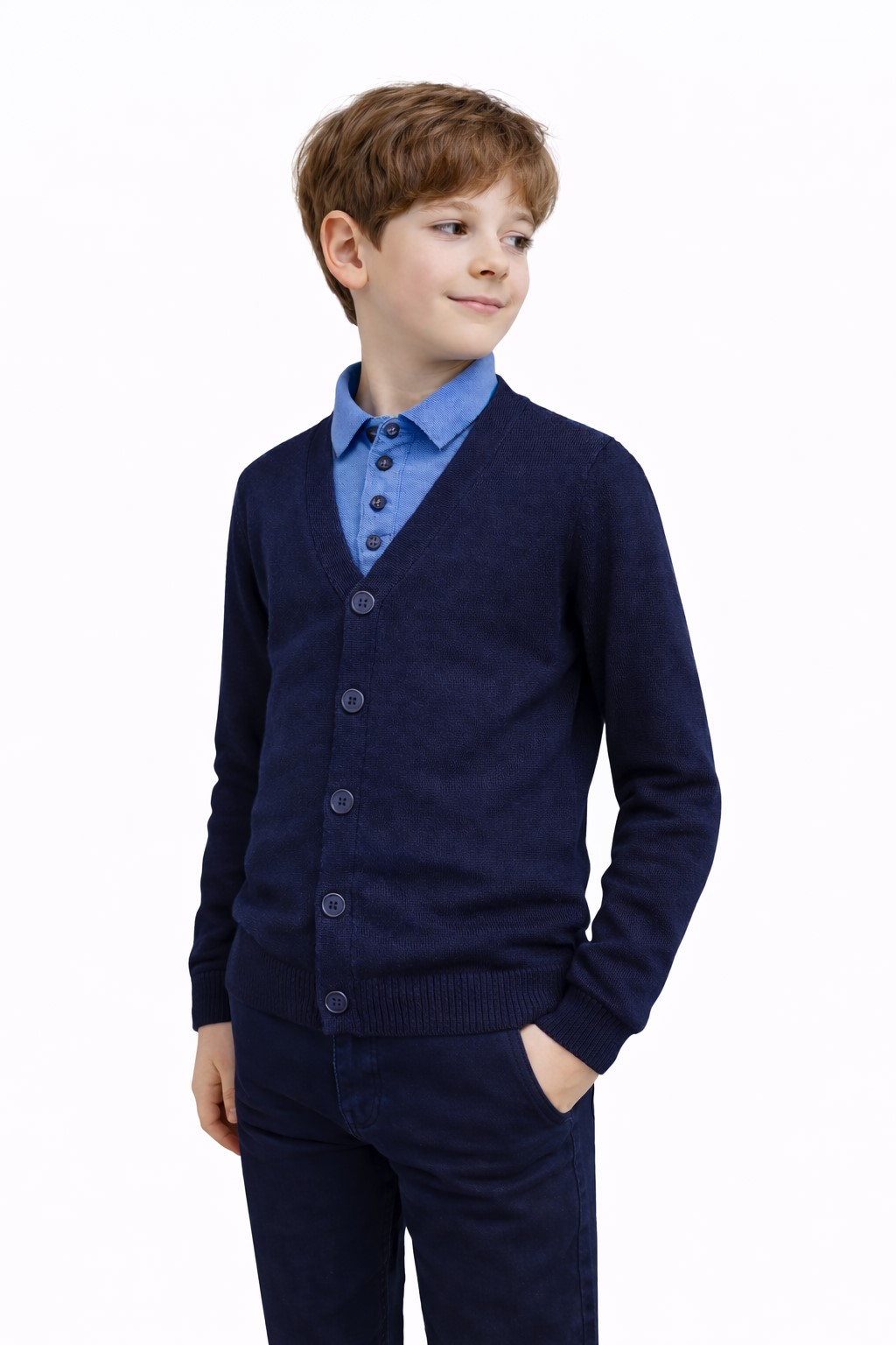 cardigan baieti scoala bleumarin Dorel4