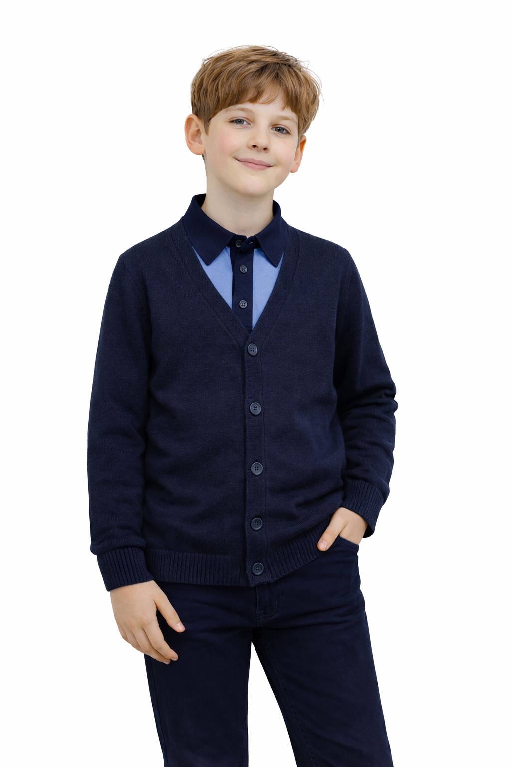 cardigan baieti scoala bleumarin navy Dorel