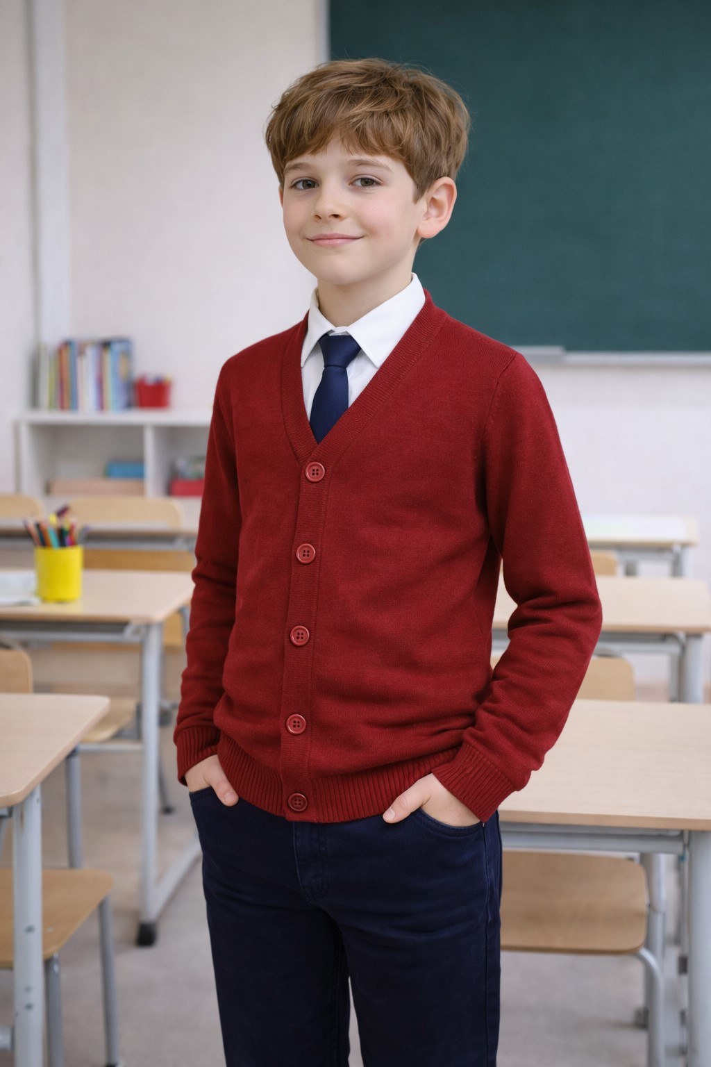 cardigan baieti scoala grena Dorel