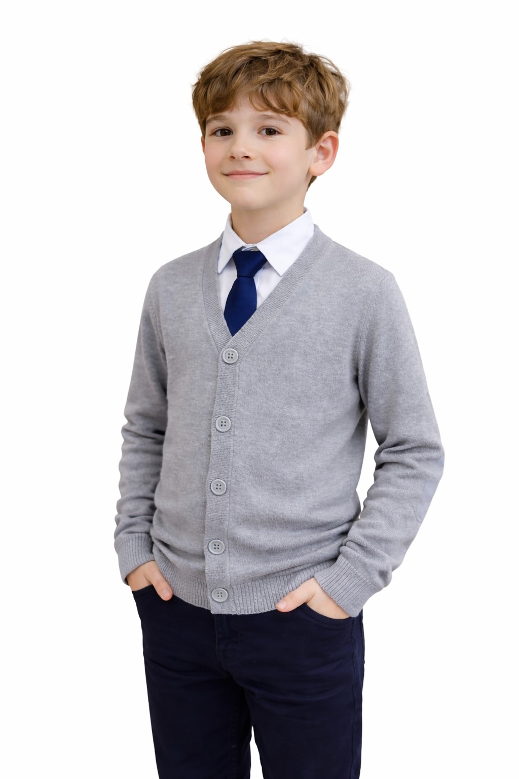 cardigan baieti scoala gri Dorel2