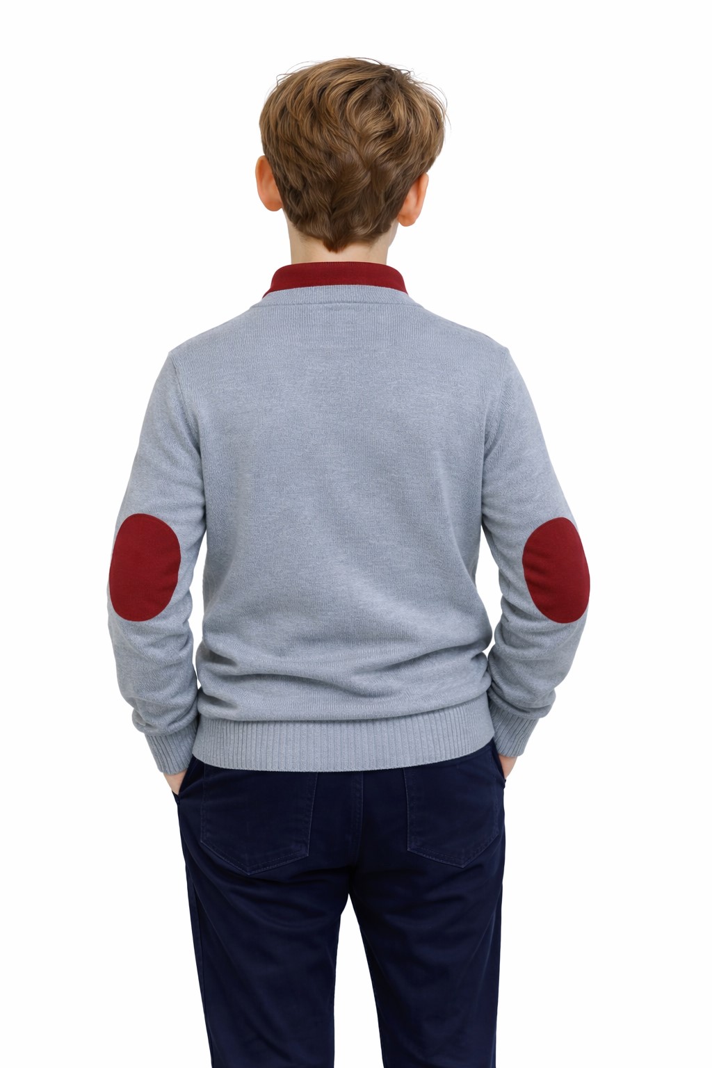 cardigan baieti scoala gri grena Dorel1