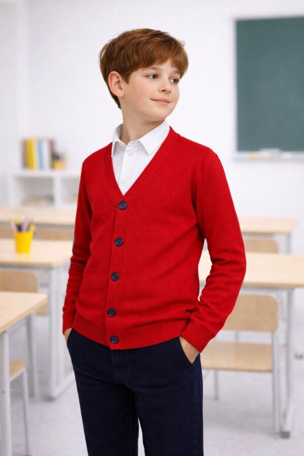 Cardigan rosu copii DOREL 5-16 ani