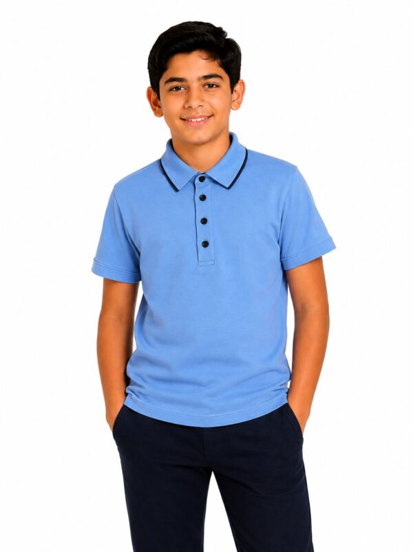 Tricou polo albastru scoala baieti GABRIEL